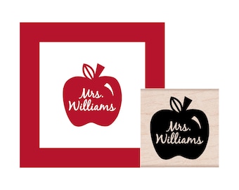 Teacher Apple Personalized Rubber Stamp