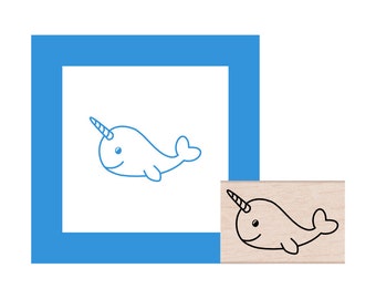 Narwhal Sea Unicorn Rubber Stamp