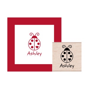 Personalized LadyBug Rubber Stamp