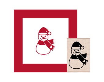 Holiday Snowman Rubber Stamp