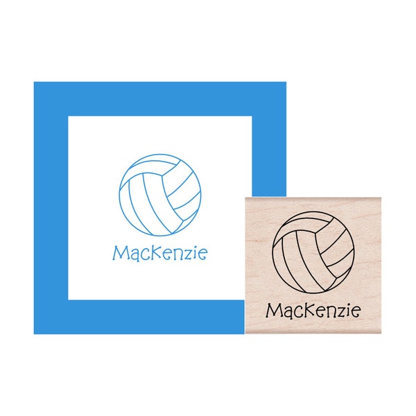 Volleyball Personalized  Rubber Stamp