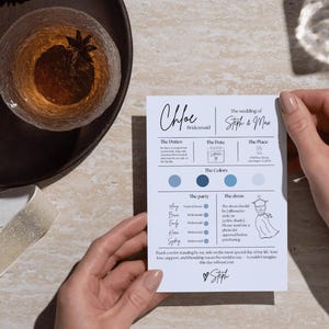 Bridesmaid Info Card Template