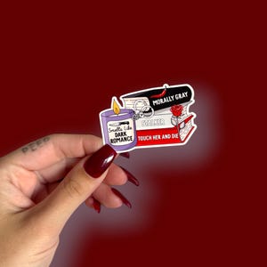 Dark romance book stack sticker