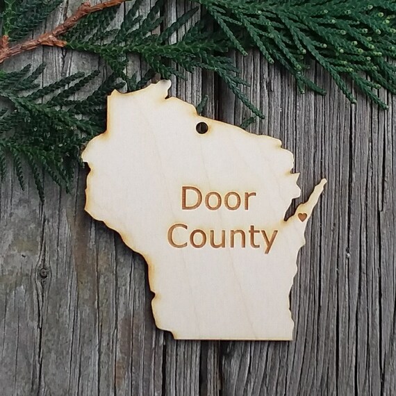 Wisconsin State Christmas Ornament Laser Engraved With Door County And County Heart Laser State Of Wisconsin Ornament Heart Wisconsin