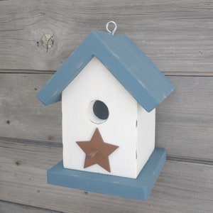 Rustic Star Birdhouse Outdoor wooden birdhouse for Chickadees, Wrens and Finches. image 1