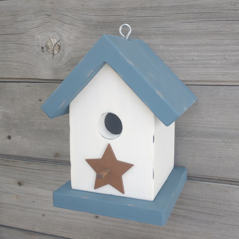 Rustic Star Birdhouse Outdoor wooden birdhouse for Chickadees, Wrens and Finches. image 1