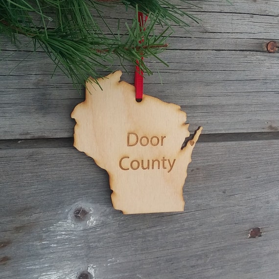 Wisconsin State Christmas Ornament Laser Engraved With Door County And County Heart Laser State Of Wisconsin Ornament Heart Wisconsin
