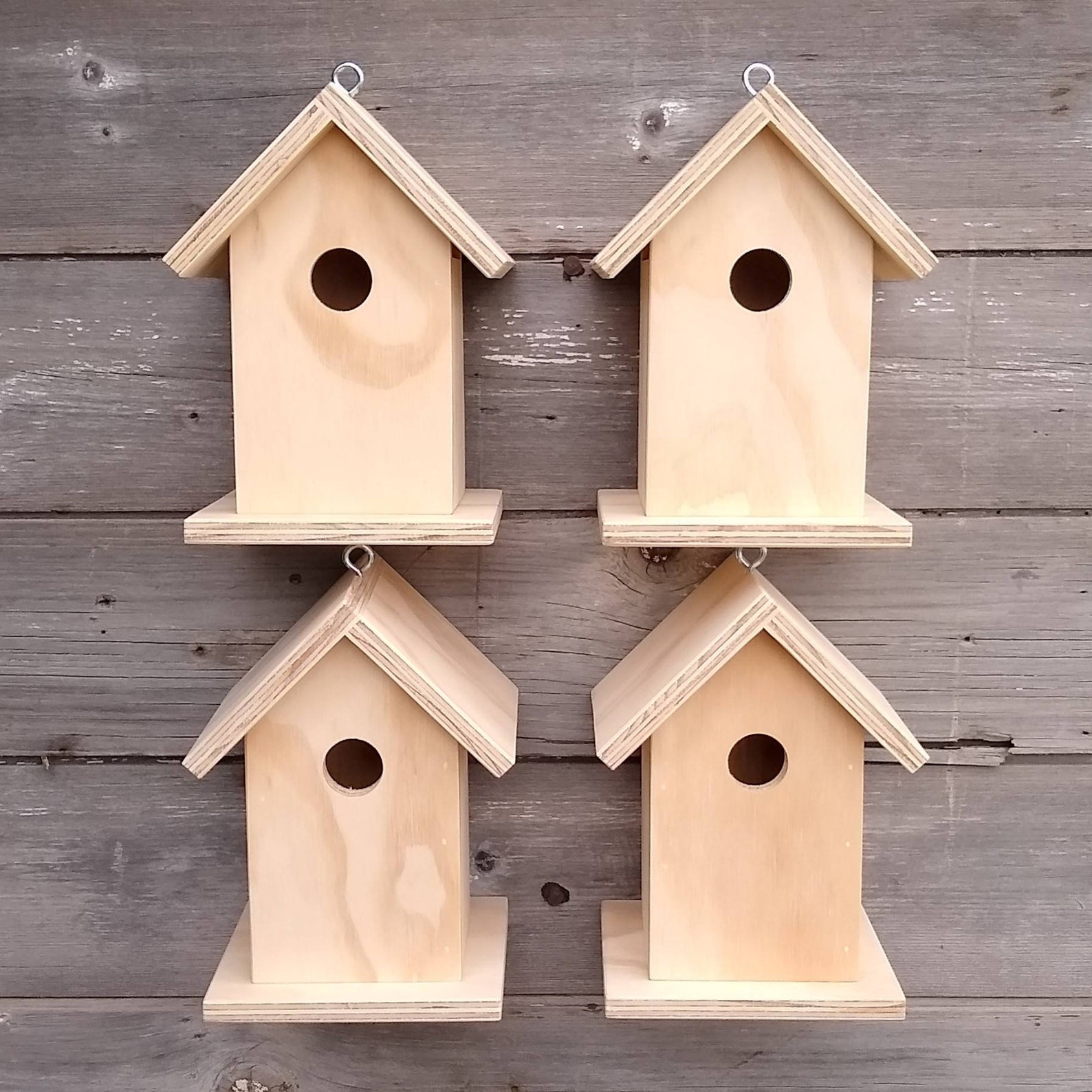 4 Unfinished Birdhouse Handmade. Made in USA Door County Etsy