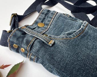 Upcycled Denim Crossbody Bag: Handmade Reclaimed Jeans Purse