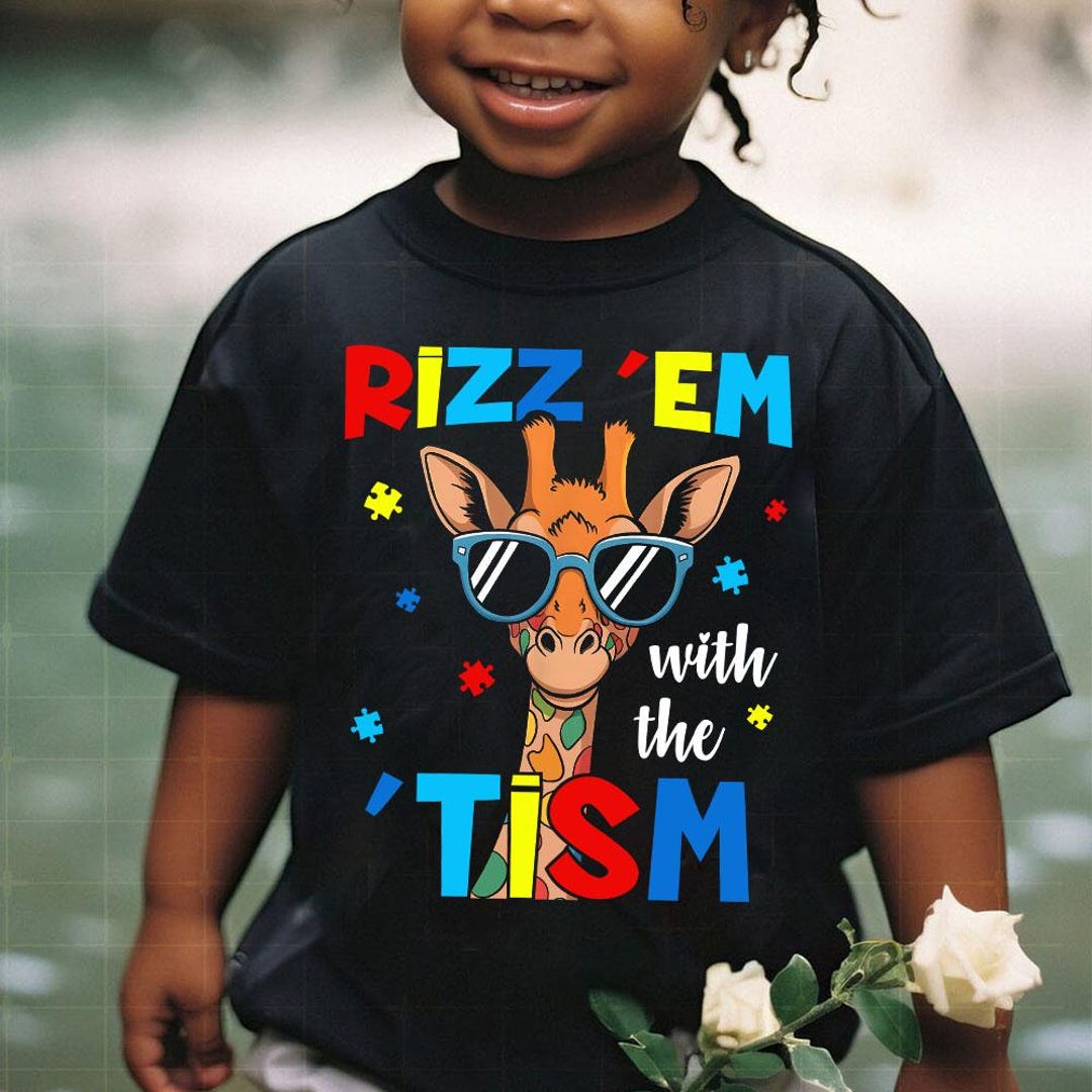 Autism Funny Rizz Em With the Tism Meme Autistic Giraffe PNG Digital ...