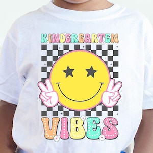 Kindergarten Vibes Smile Face Png, Back to School Kindergarten PNG, Kindergarten Girls, First Day of School Gift for Teacher & Student