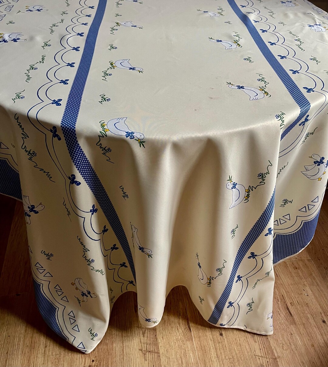 Extra Large Vintage Print Goose Easter Tablecloth 116x60 Inches - Etsy