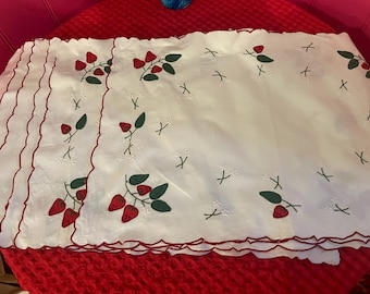 7 ヴィンテージアップリケイチゴマット