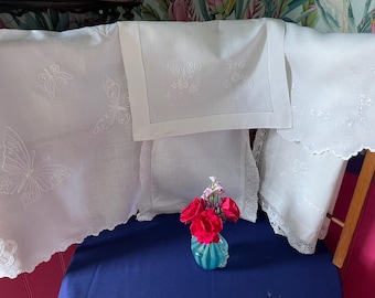 Vintage embroidered Whitework lace mats