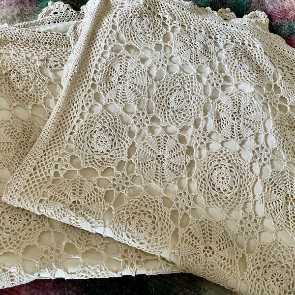 Crochet Lace Pillow Etsy