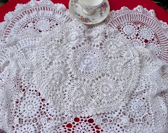 crochet doilies and mat