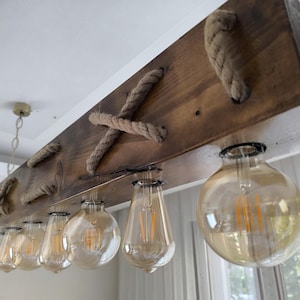Handmade Beam Chandelier - Wood Beam Chandelier Wooden Chandelier Rustic Lighting Farmhouse Pendant Hanging Lamp Indoor Lighting Ceiling