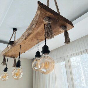 Handmade Beam Chandelier - Wood Beam Chandelier Wooden Chandelier Rustic Lighting Farmhouse Pendant Hanging Lamp Indoor Lighting Ceiling