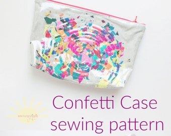 Confetti Case / Vinyl Zipper Case PDF Download / zipper case sewing pattern