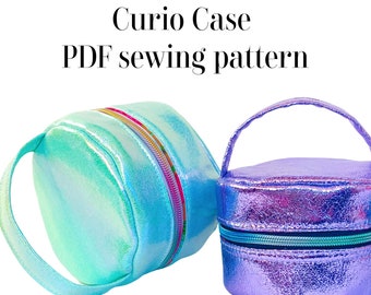 Curio Case round zipper pouch PDF sewing pattern