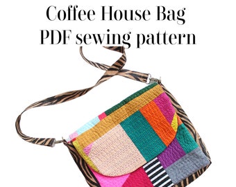 Coffee House Bag  / Bag Sewing Pattern  /  PDF sewing pattern  / sewhungryhippie
