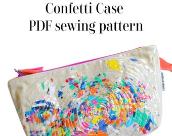 Confetti Case / Vinyl Zipper Case PDF Download / zipper case sewing pattern