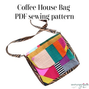 Coffee House Bag / Bag Sewing Pattern / PDF sewing pattern / sewhungryhippie image 1