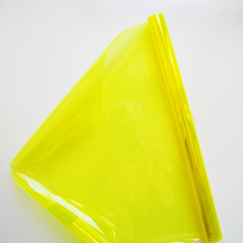 Yellow seethrough vinyl 10 gauge / yellow sewing vinyl / Etsy