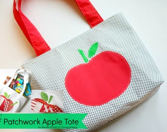 PDF download Sewing pattern for Patchwork Apple Tote