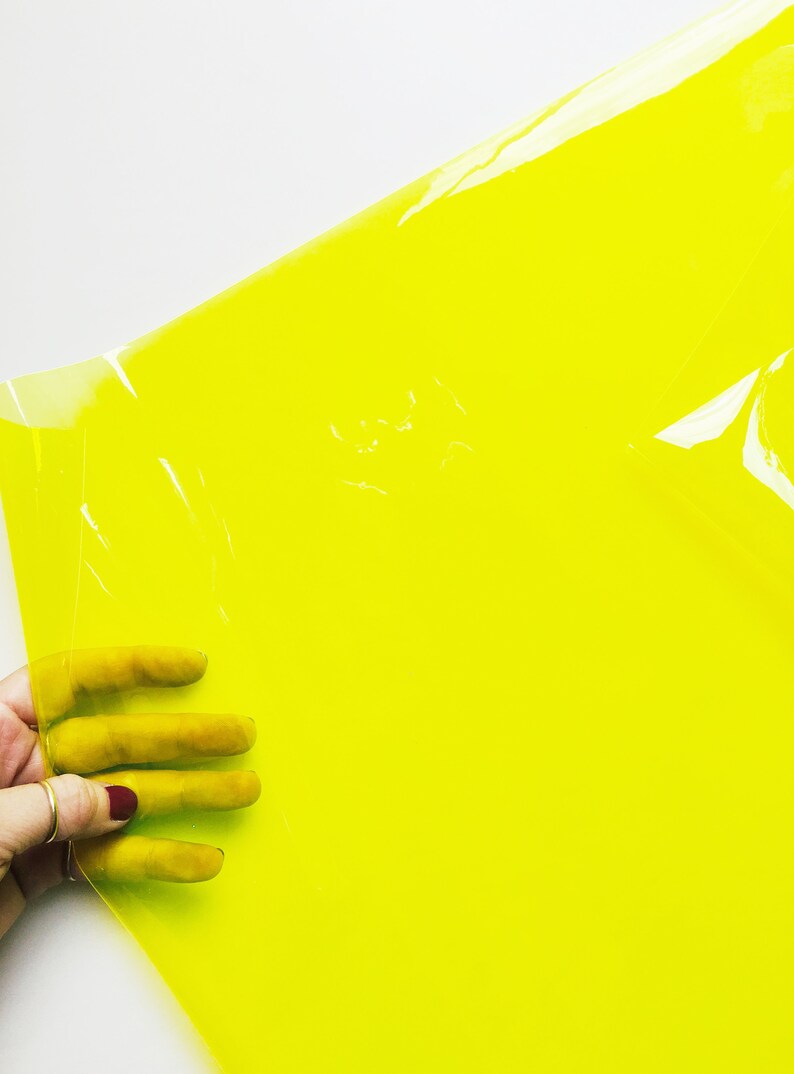Yellow seethrough vinyl 10 gauge / yellow sewing vinyl / Etsy