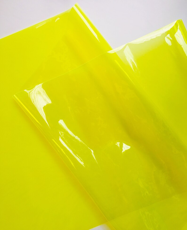Yellow seethrough vinyl 10 gauge / yellow sewing vinyl / Etsy
