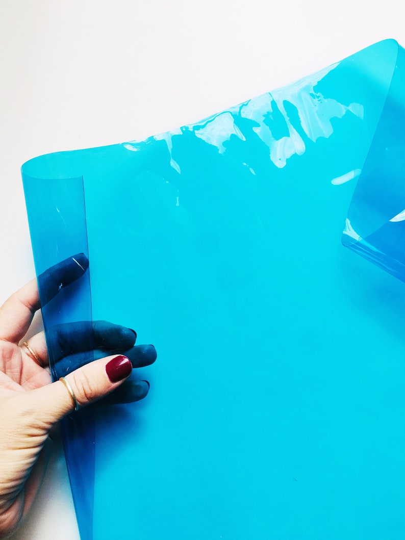 Blue Seethrough Vinyl 10 Gauge / Blue Sewing Vinyl / Blue Etsy