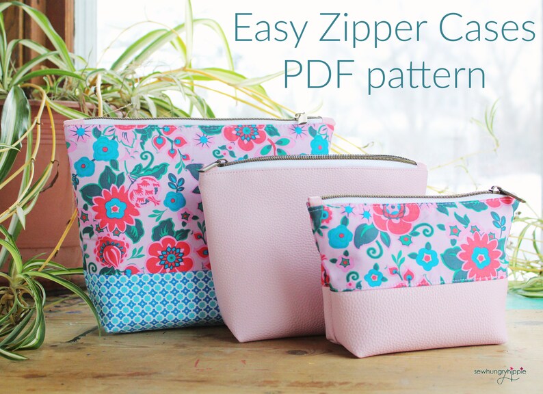 Easy Zipper Cases PDF Sewing Pattern with video Etsy