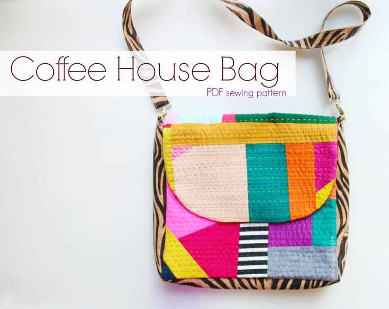 Coffee House Bag / Bag Sewing Pattern / PDF sewing pattern / sewhungryhippie image 2