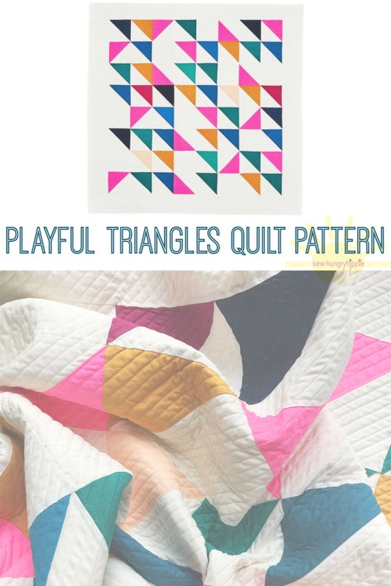 Playful Traingles Quilt Pattern PDF instant download / Modern | Etsy