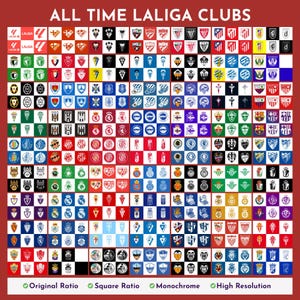 All Time LaLiga Football Club Logos Bundle, Data & Map | svg, png, ai, cdr | Real Madrid, Barcelona, Atletico Madrid | Spanish Football Club