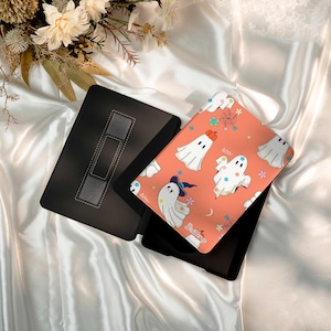 Halloween Cute Ghosty  Personalised Kindle case with back magnets|Kindle Oasis|Kobo Clara|Fire HD with auto wake/sleep function gift for mum