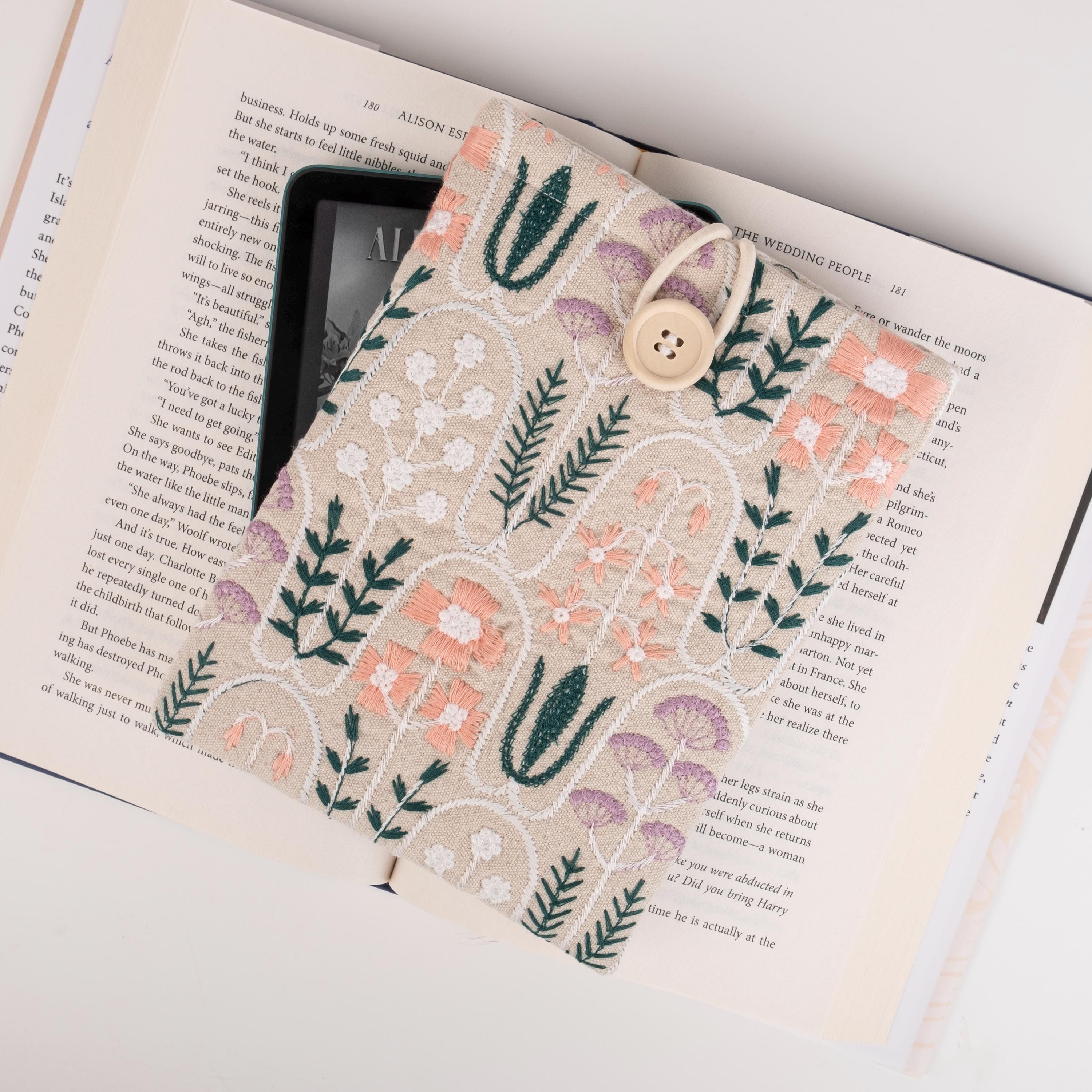 Whispering Floral Embroidery Kindle Sleeve, Suitable for the