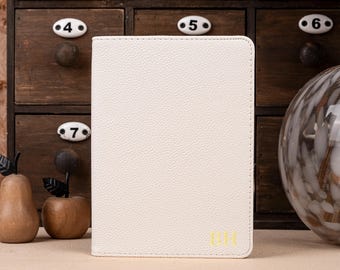 White Vegan Leather Kindle Paperwhite Case: Magnetic Back, Auto Sleep