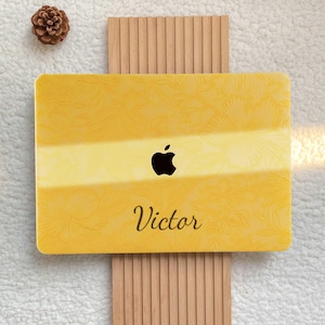 Custodia rigida floreale gialla retrò per MacBook Pro 16 15 Air 15 14 13 11 MacBook Retina 15 13 12 Custodia per laptop Apple 2024 2023 Cover A3114 A2941