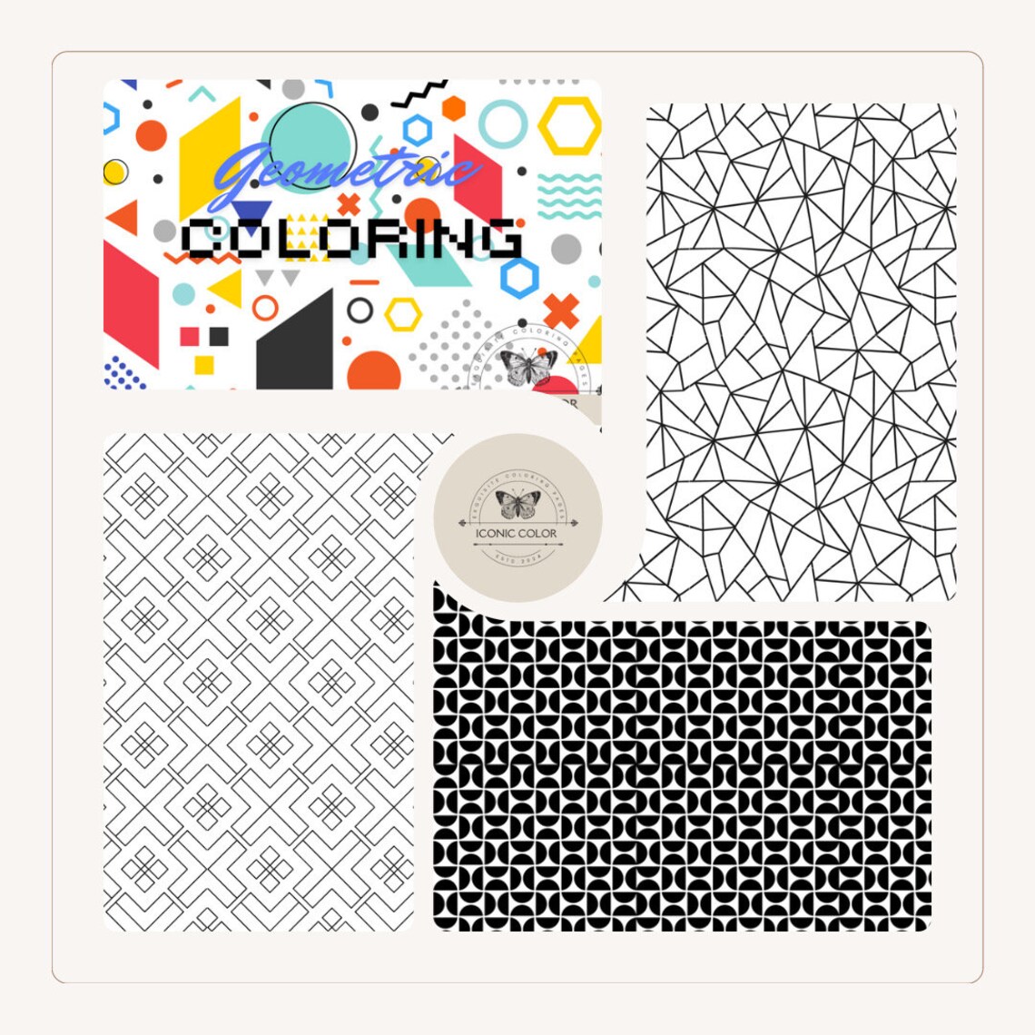 Geometric Coloring Book 10 Pages DIGITAL Download & Print - Etsy