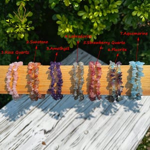 Natural Gemstone Chip Beads Bracelet, Irregular Shape Healing Crystal Bracelet, Handmade Men&Women Stretch Bracelets, Gift For Her