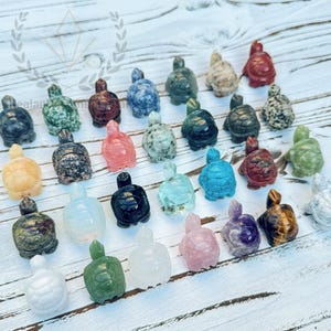 Handmade Crystal Turtle Carving – Natural Stone Figurine, Home Decor (1.5 inch)