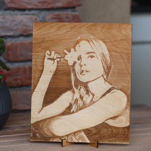 Engraved Wood Portrait | Personalized Photo on Wood | Custom Laser Engraved Gift | Family Portrait, Anniversary, Memorial Art