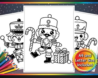 Christmas Nutcracker Coloring Pages for Kids, 11 Printable Pages, Holiday Activity, A4 & US Letter PDF