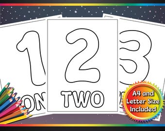 1-20 Numbers, Printable Coloring Pages, 29 Pages, A4 & Letter Size, PDF, Print Ready, For Teachers, Kids + Toddlers, Educational Worksheets