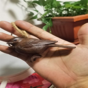 Handcrafted Wooden Bird Figurine | Rustic Home Decor | Hand-Carved Bird Ornament