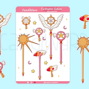 Card Captors Wands Sticker Bogen - Sticker Bogen | Bullet Journal Sticker, Scrapbook Sticker, Planner Sticker - Magical Girl