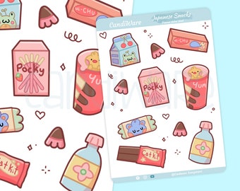 Japanese Snacks Sheet- Bujo Stickers-  Asian Snacks Themed Stickers Planner Stickers- Bullet Journaling Stickers