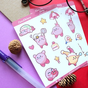 Kirby Sticker Sheet Bujo Stickers Kirby Planner Stickers Bullet Journaling Stickers image 3